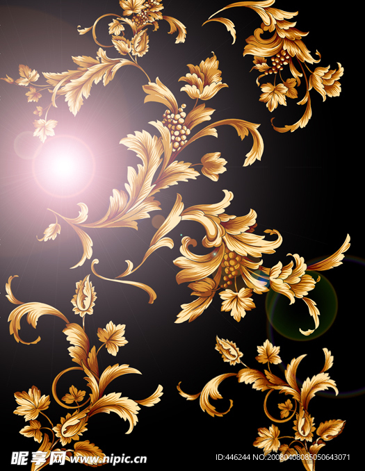 金色豪华（华丽）花纹图案