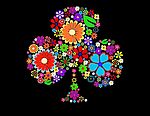 色彩斑斓的花卉组成的梅花图案矢量素材