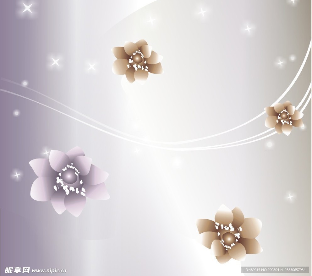 精致花朵，星星