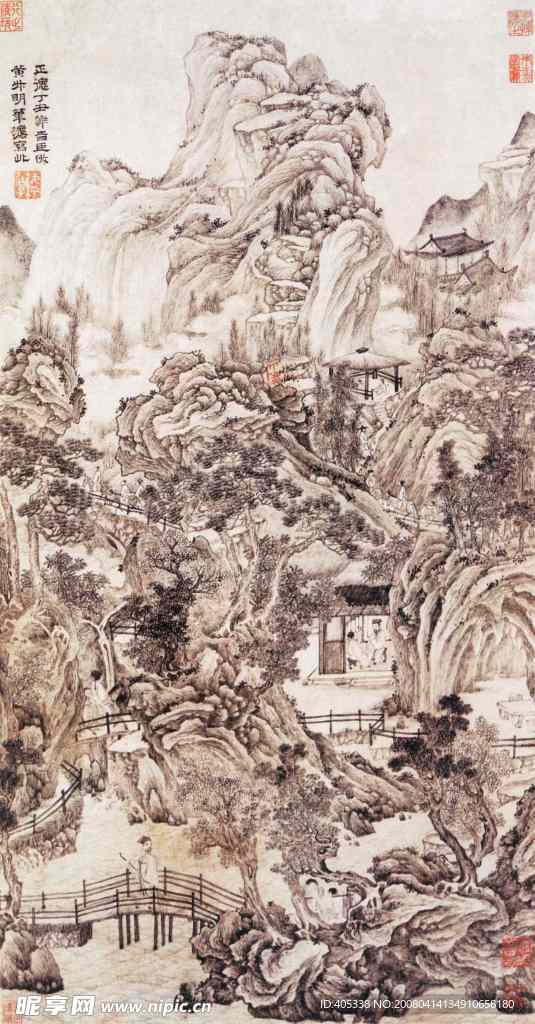 仿黄鹤山樵山水图