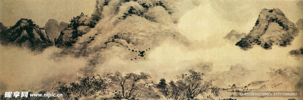 仿米山水图之三