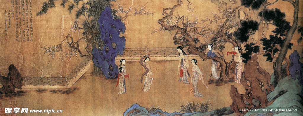 四季仕女图三