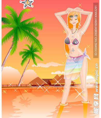 海边美女