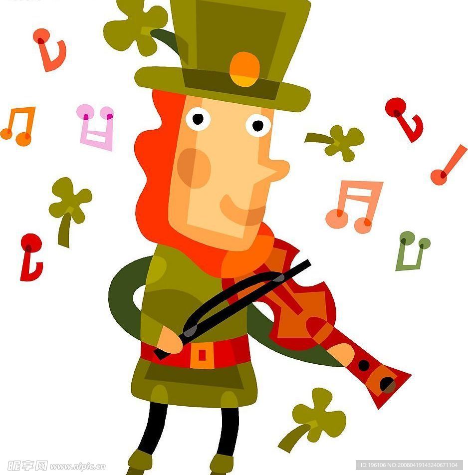 拉小提琴的绅士 音乐符号