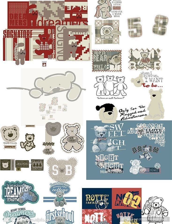 不是精品我不传！小熊设计元素集合！超多