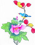 精美的工笔花鸟画