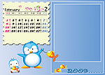 2009年《台历模板2月 》