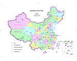 矢量彩色中国地图