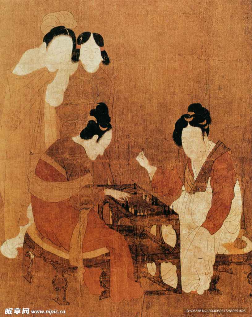 内人双陆图局部