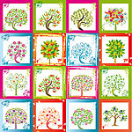 shutterstock爱心苹果树矢量