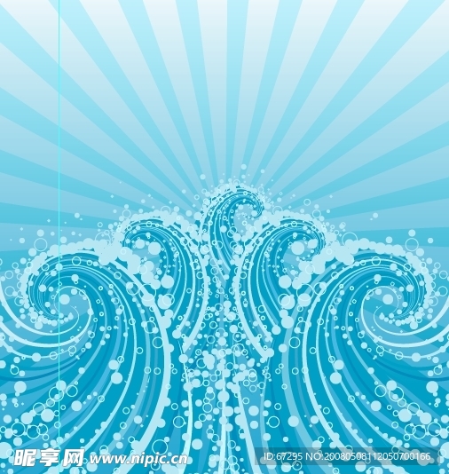 蓝色梦幻波浪