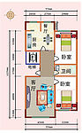 完整彩色户型图，包含草图及电梯符号图实物图等