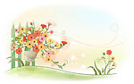 淡雅花边图框