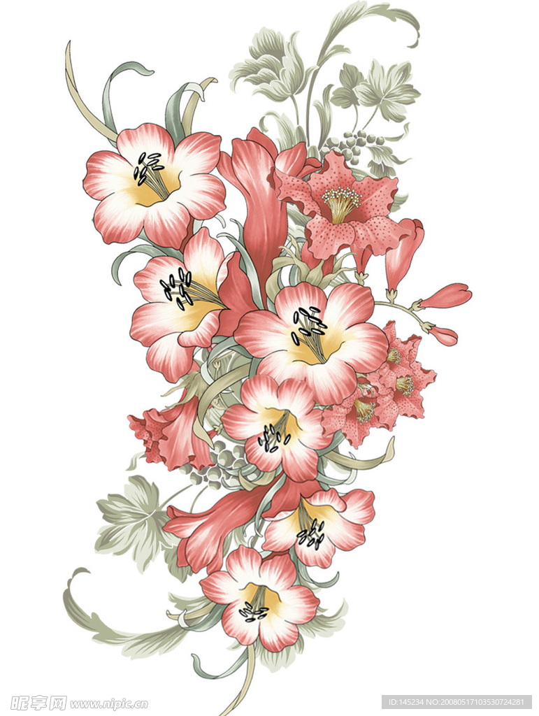 时尚花纹-精美手绘花纹-PSD分层