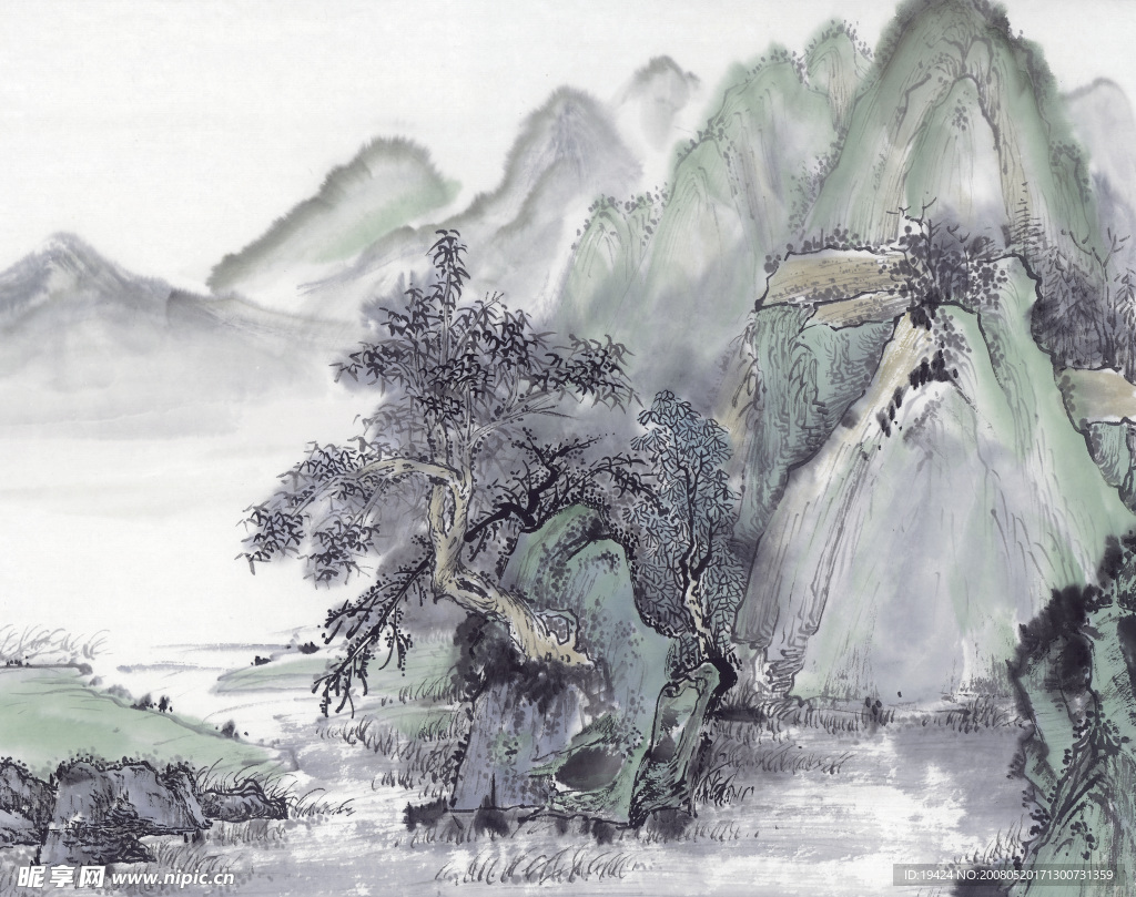 山水水墨画
