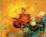 邹传安画  蜂花