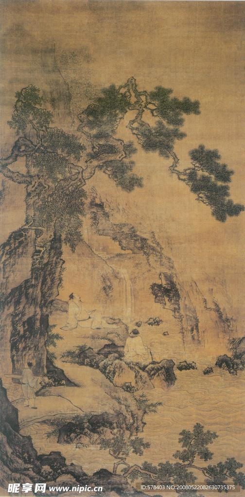 周臣 沧浪濯足图轴