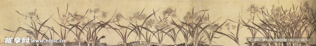 水墨梅花水仙图