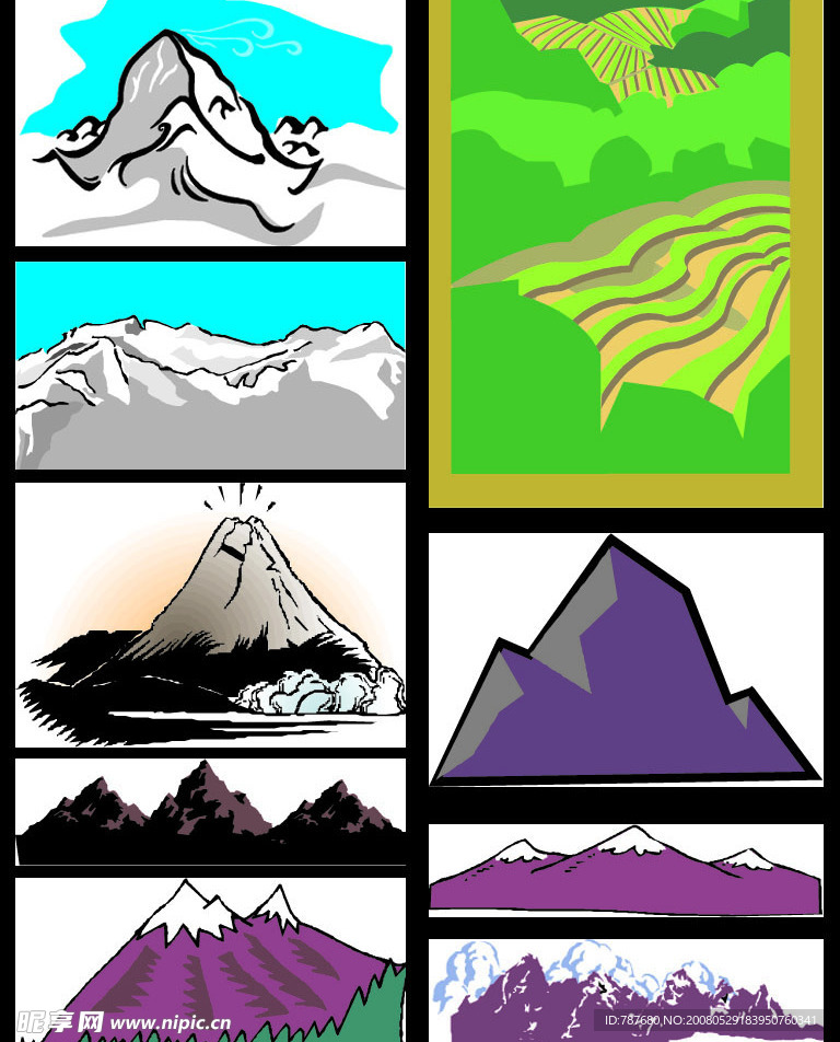 矢量山水风景--1