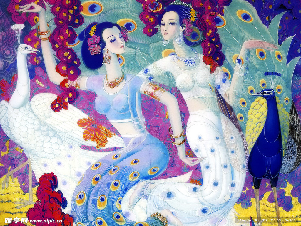古典美女装饰画