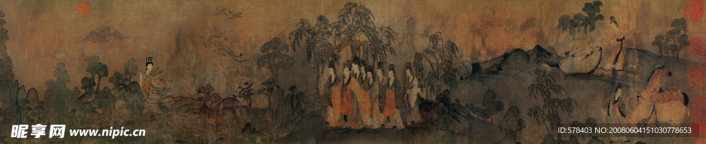 东晋 顾恺之 洛神赋 故宫博物院藏 主画面