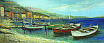 装饰画 油画 船