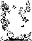 黑白蝴蝶花纹(自画)