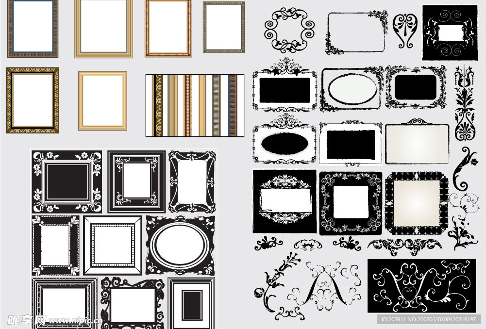 多款画框花边矢量素材