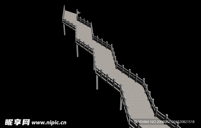 九曲桥（模型贴图全）