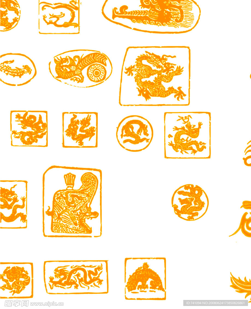 金色龙凤花纹