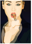 逼真性感美女绘画矢量素材