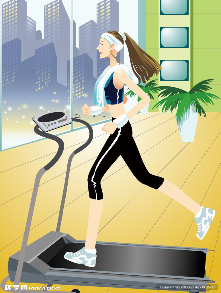 美女跑步