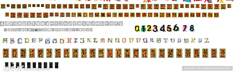 26字母矢量素材字体样式