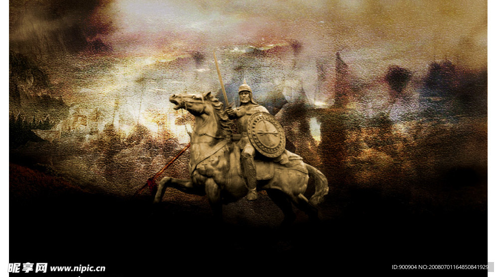 武士铜像 战场