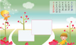 2009年七彩台历模板03月