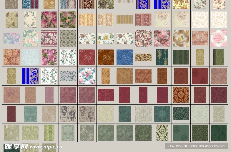 100张古典花纹填充图案（六）