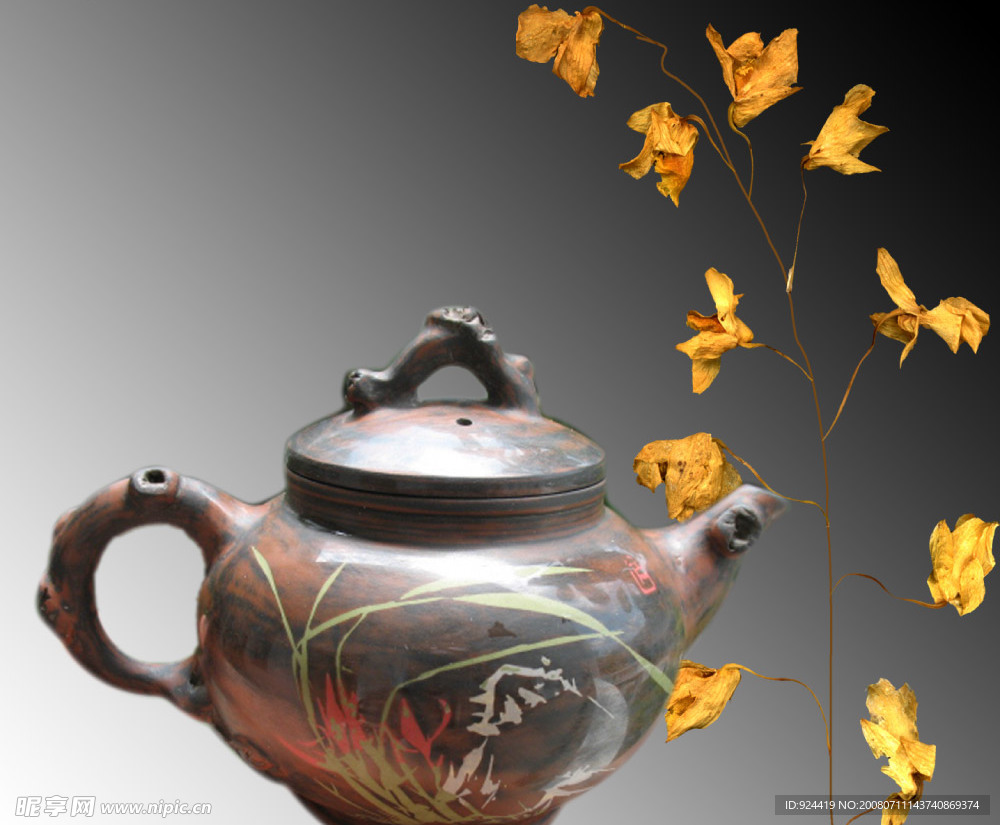 兰花茶壶