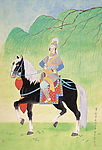 香妃春苑试马图