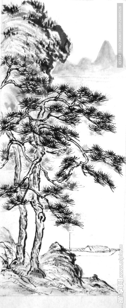 黑白古画