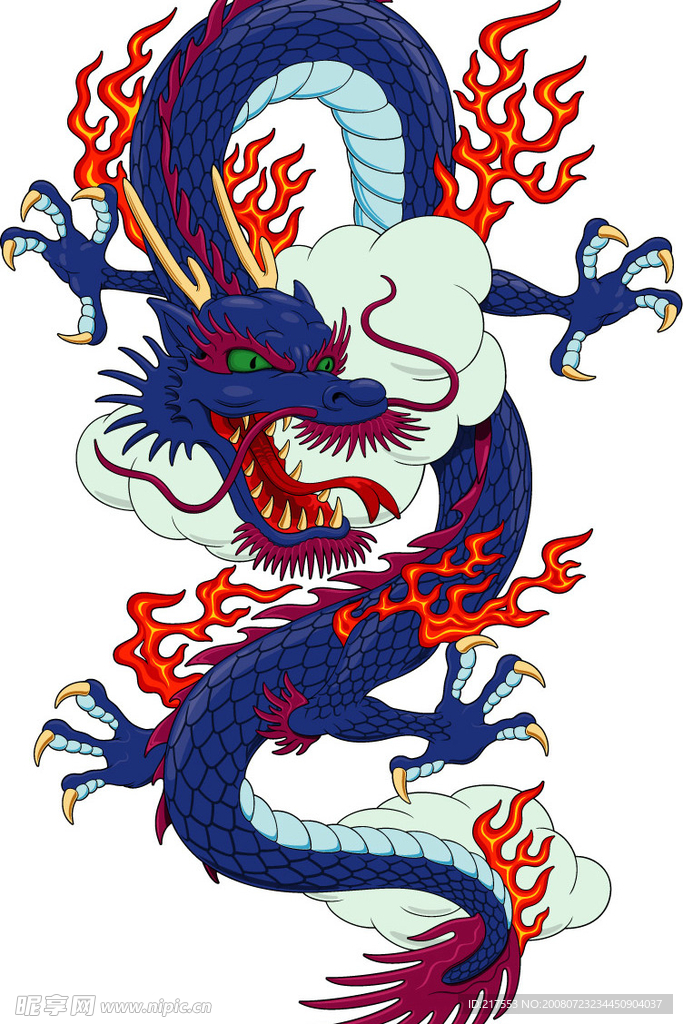 威猛的中国龙矢量素材