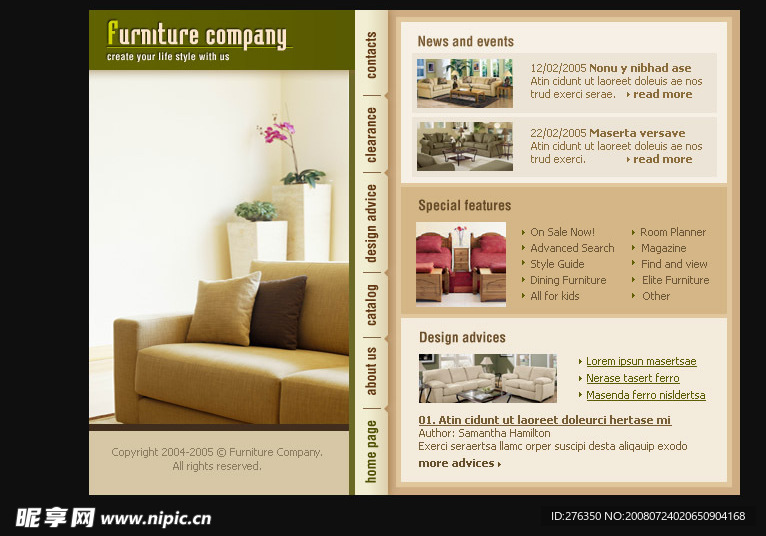家具公司网页模板(全套版 含字体 动画)