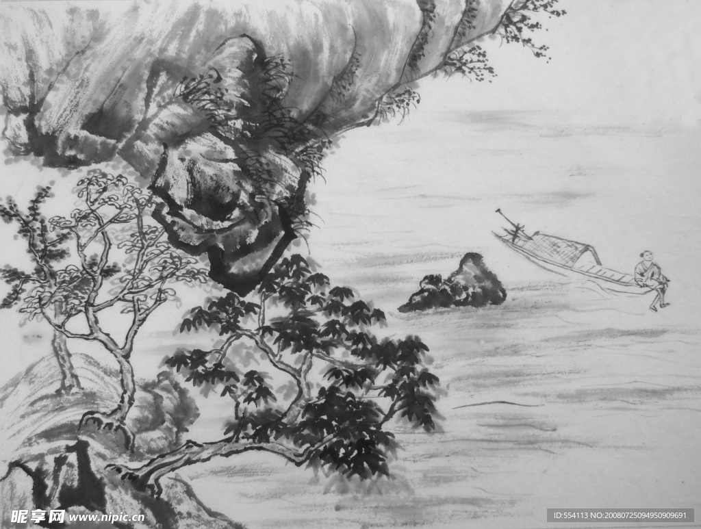 黑白古画