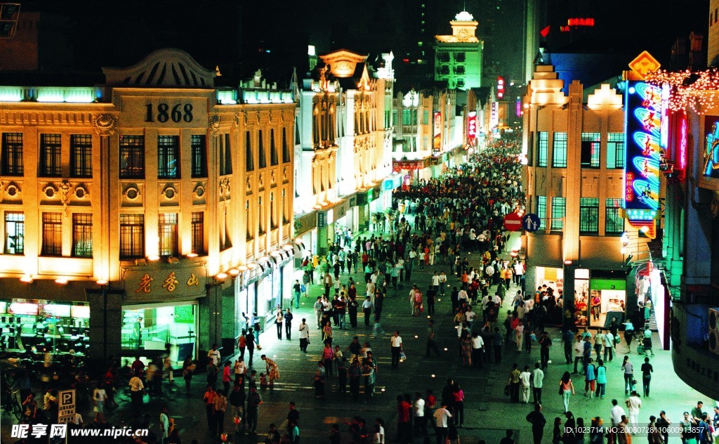 温州风光  步行街五马街夜景