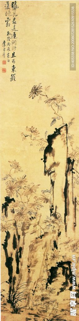 李方膺菊石图