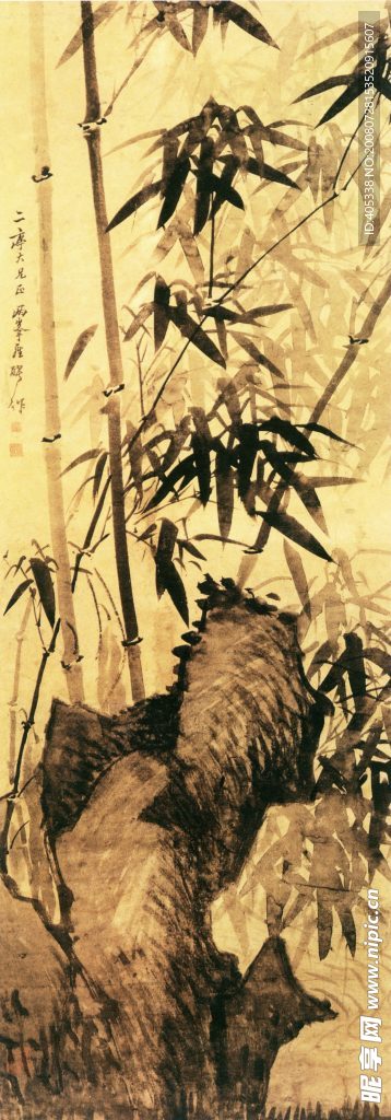 罗聘竹石图