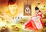 古典美女婚纱照