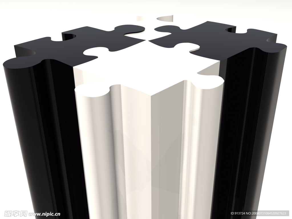 3D立体黑白拼图