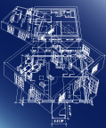 房屋空间感矢量图