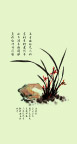 兰花 国画  移门  彩绘  玻璃