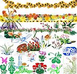 花卉  楼房  郁金香